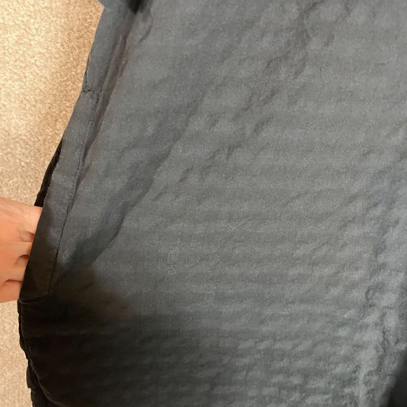 Everlane The Caftan Dress Size Medium M Black Organic Cotton Textured Oversized - Picture 9 of 11